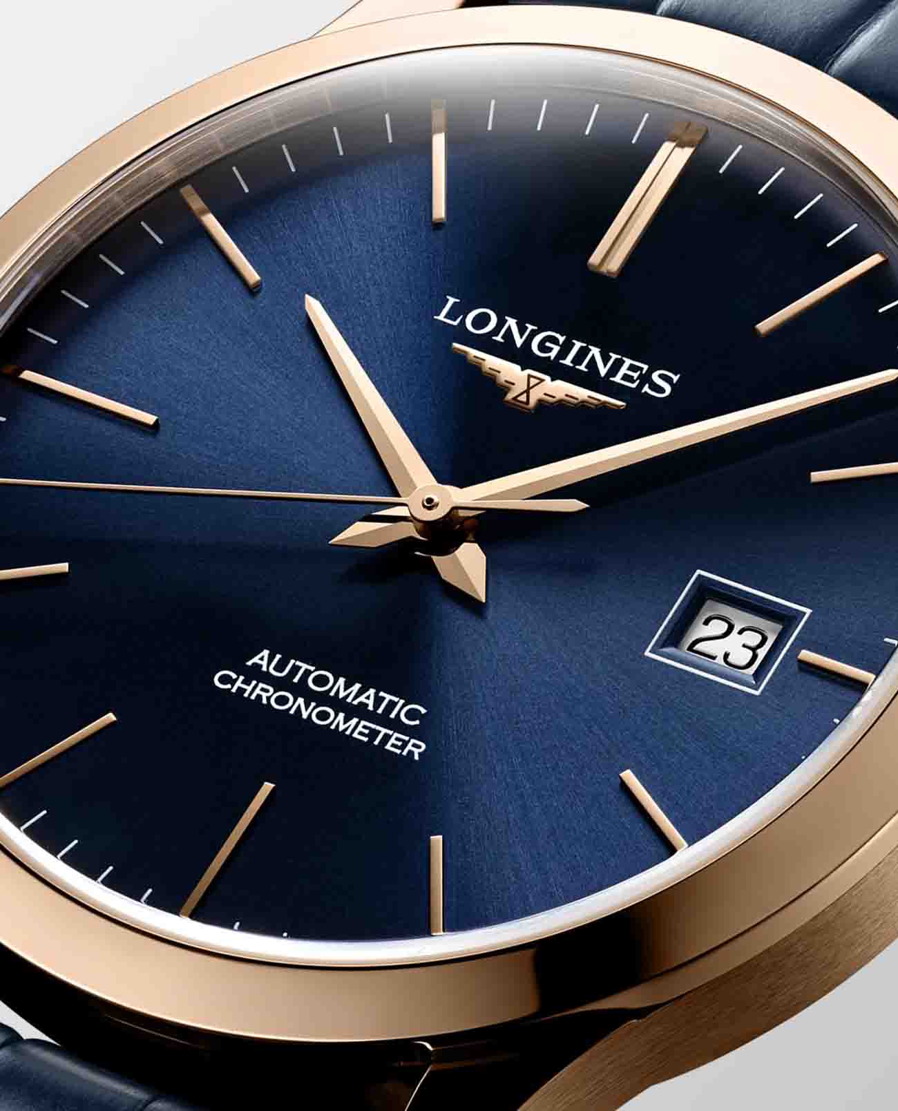 Longines Longines Record Collection L2.820.8.92.2, record швейцария мужские часы на браслете кожаный боковой вид